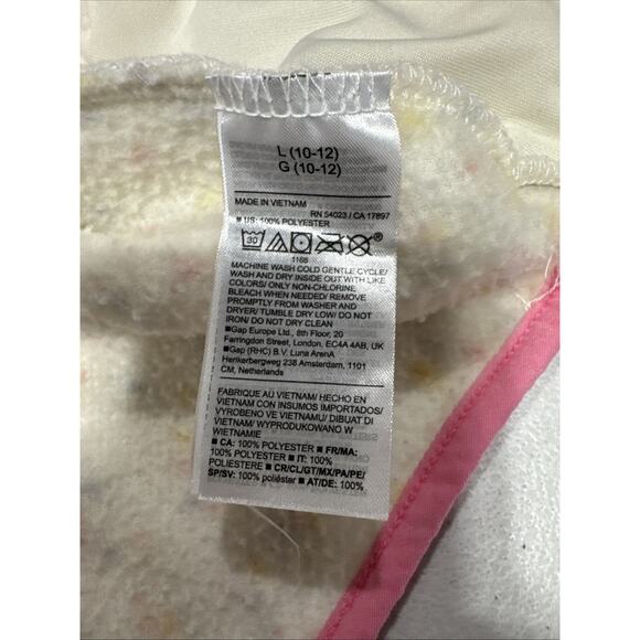 Old Navy Girls L (10-12) Confetti Dot Zip Up Cozy Fleece Sweater Cardigan Beige - Picture 5 of 11